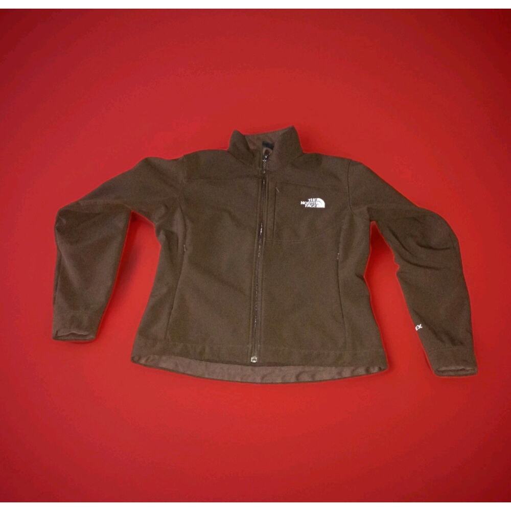 North Face Apex Jacket Coat Brown Soft Shell Full Zip Long Sleeve Women Size S
